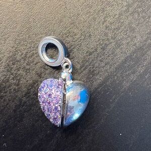 NINGAN "I Love You" Light Purple Love Heart Dangle Charm